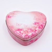 Lovely heart shaped cookie packaging metal tin box