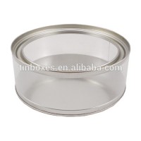 Pvc tin can small round metal vanity box