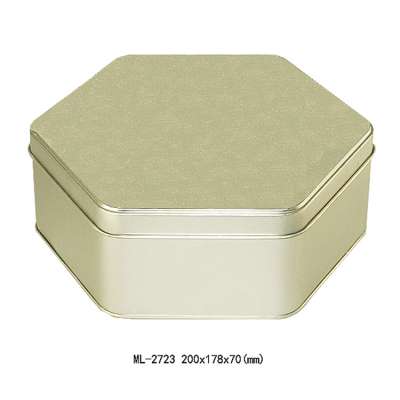 Free sample supplying Customized High and hexagon toy tin box for cookies and bisquits packaging