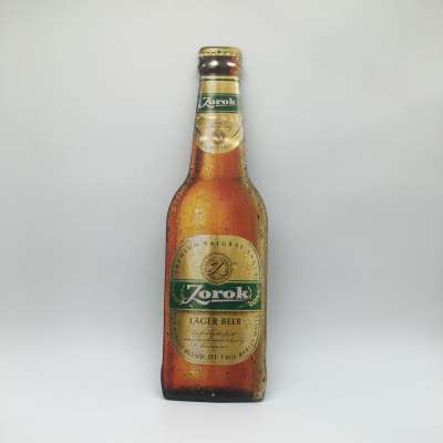 Tin Sign Board, Bottle Shaped Metal Tin Sign, Metal Sign For Beer Promotion