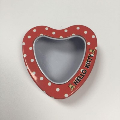 Wholesale cheap heart shaped tin box with window