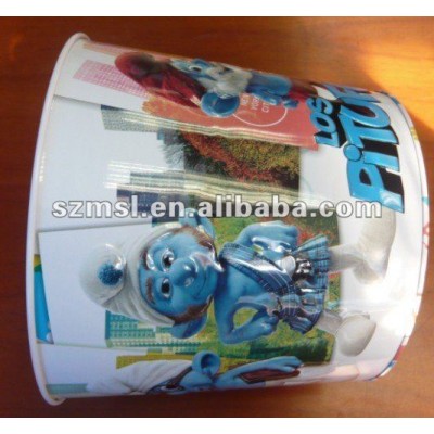 Popcorn Tin Bucket with Nice 3D embossing Design