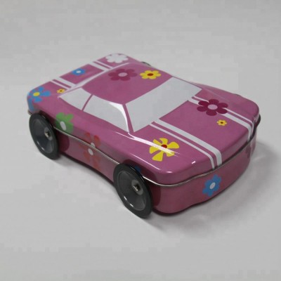 Candy Use and Metal Material Car truck shape candy tin with moving wheels