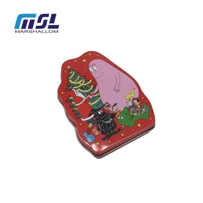 Wholesale customized full printing BABAPAP SHAPE candy metal tin can box