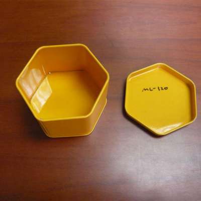 hexagon shape metal candle tin can package box wholesale